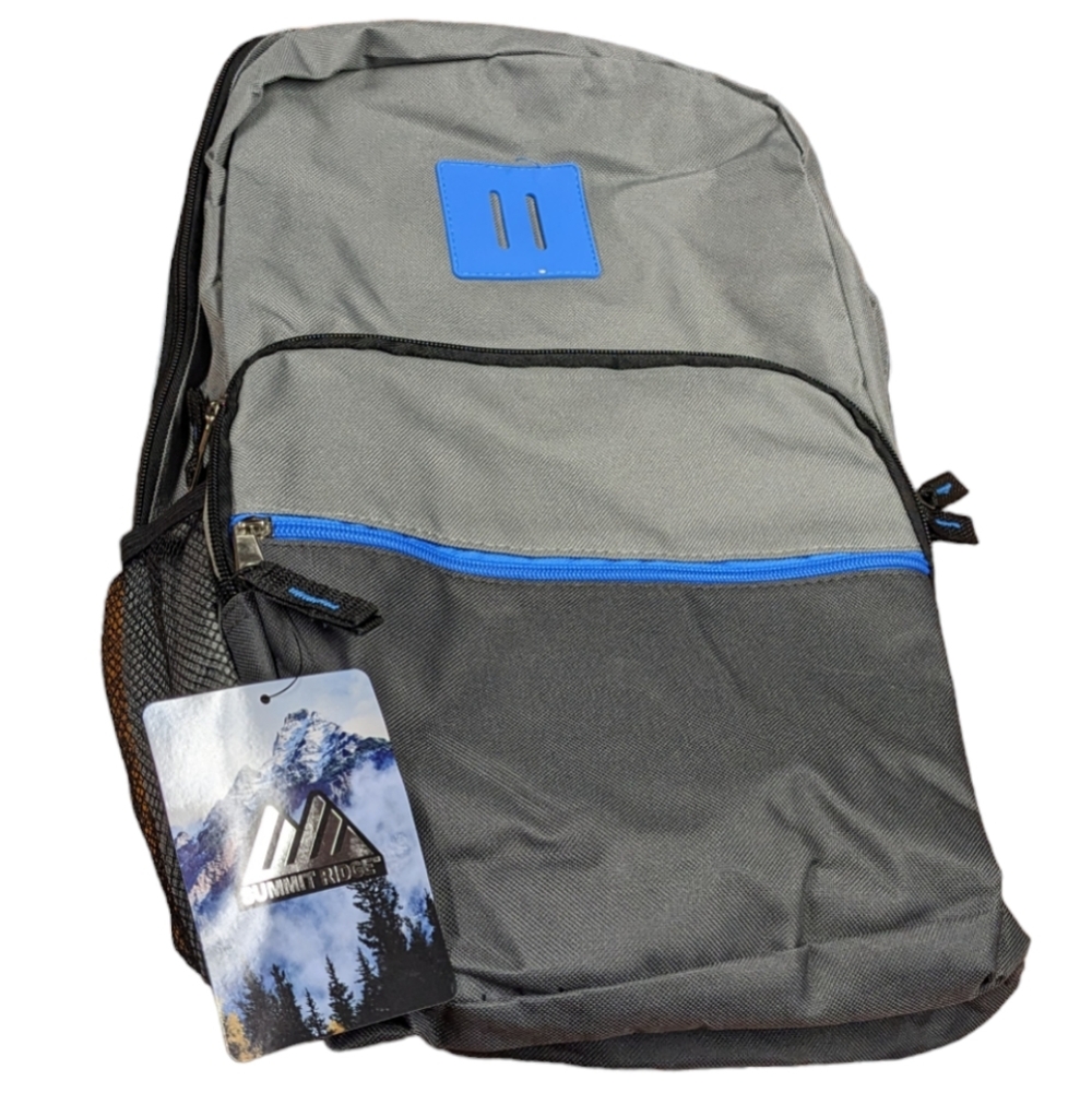 Summit Ridge NWT Blue Black & Gray Unisex Backpack